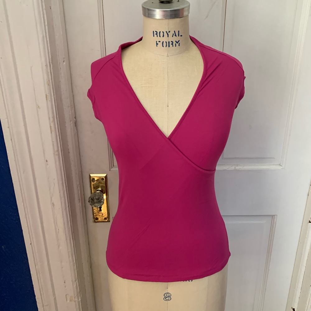 Pink Faux Wrap Sleeveless Top